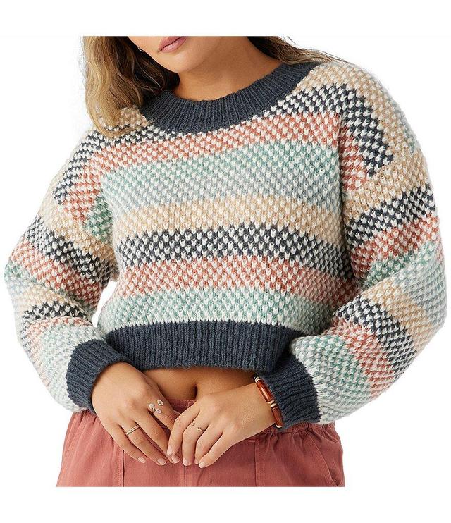 O'Neill Billie Long Sleeve Patterned Cropped Sweater Product Image