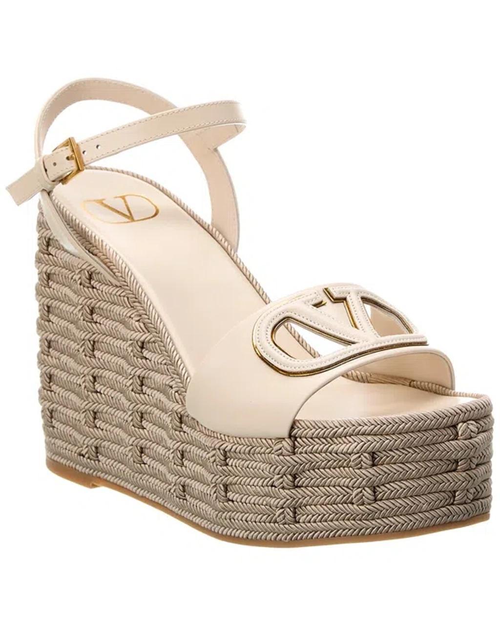 VALENTINO GARAVANI Vlogo Espadrille Wedge Sandal In White product image