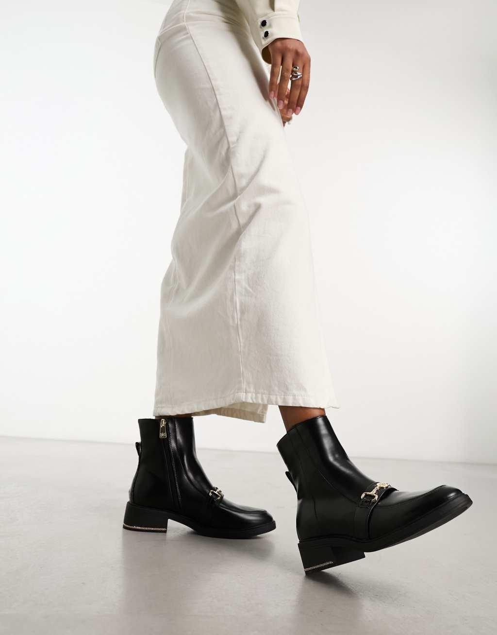 River Island boot with gold buckle detail Product Image