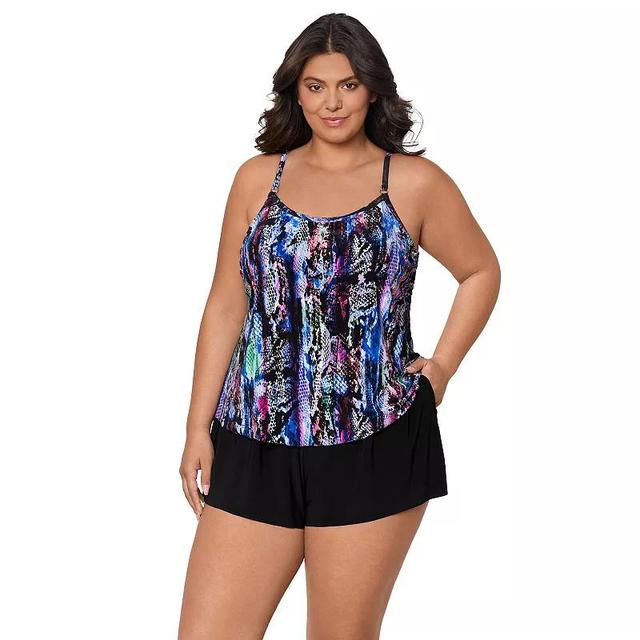 Plus Size Trimshaper Farrah Control Fit Romper Swimsuit, Womens Product Image