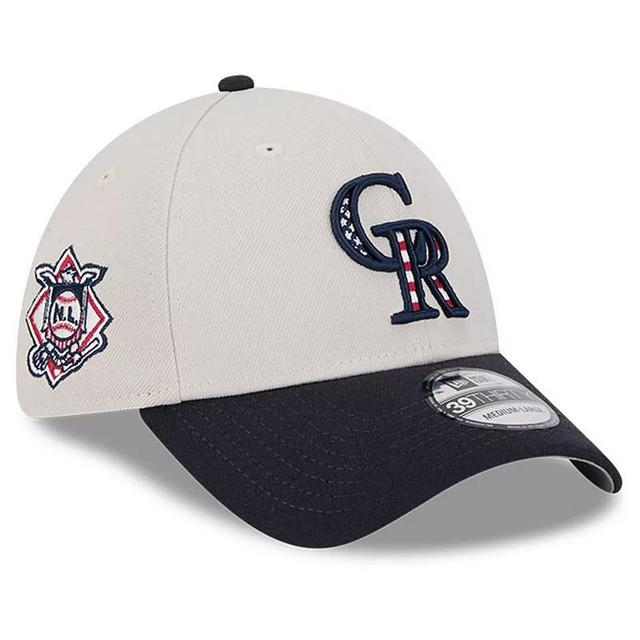 Mens New Era Khaki/Black Colorado Rockies 2024 Fourth of July 39THIRTY Flex Hat Product Image