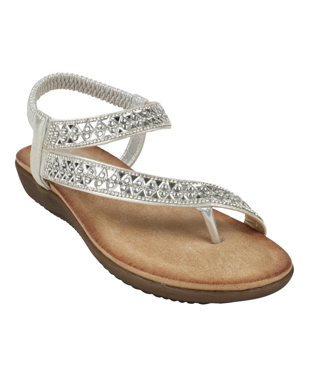 Gc Shoes Womens Reille Jeweled Asymmetrical Flat Sandals Product Image