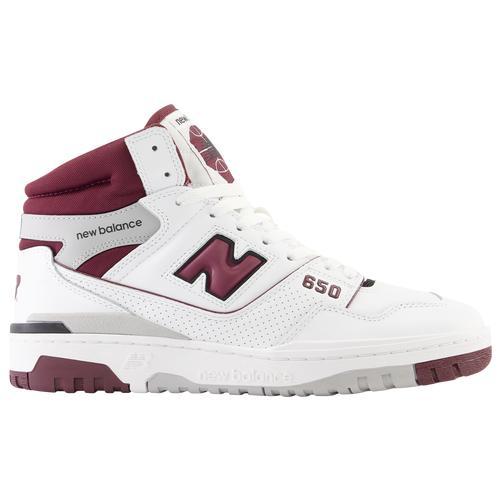 New Balance Mens New Balance 650 - Mens Basketball Shoes White/Burgundy/Black Product Image