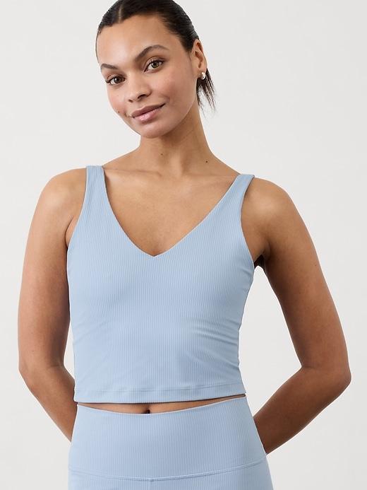 Transcend V Neck Rib Crop Bra A-C Product Image