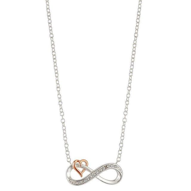 Brilliance Crystal Two-Tone Infinity Heart Necklace, Womens Two Tone Product Image