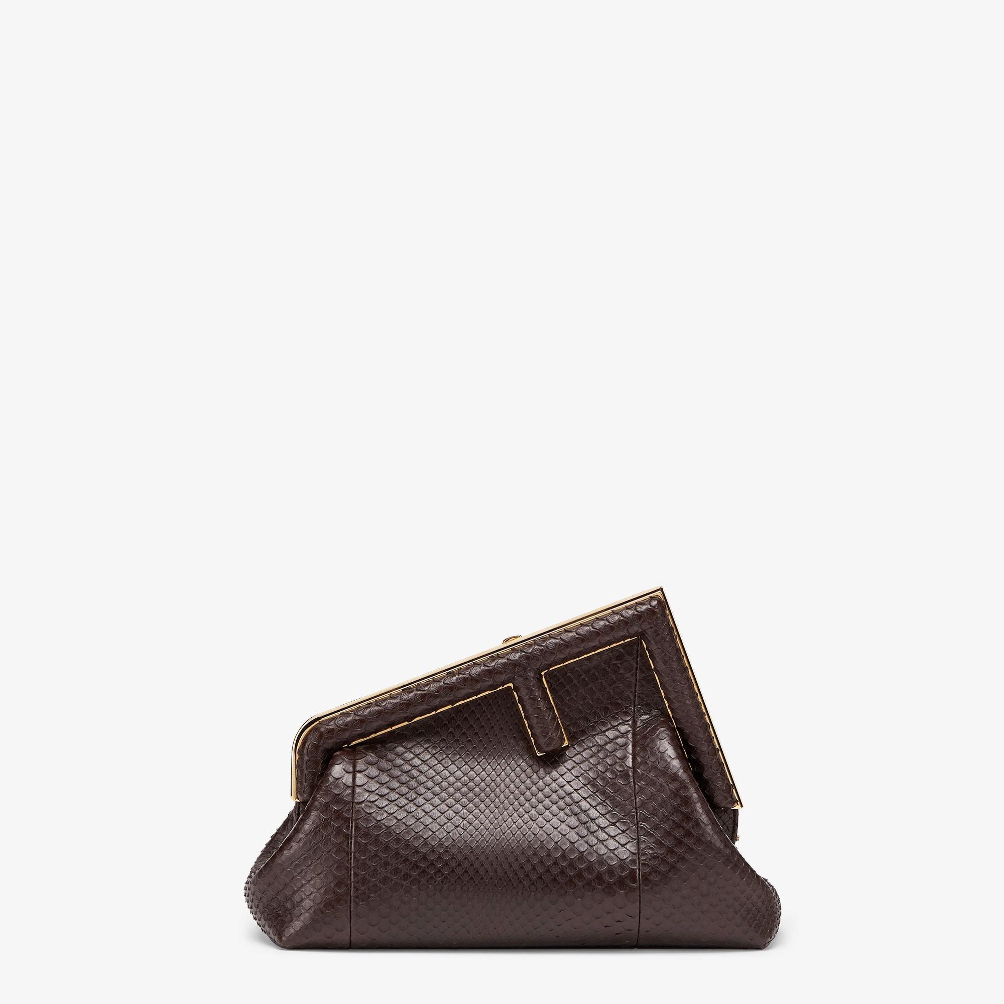 Fendi First SmallDark brown python leather bag Product Image