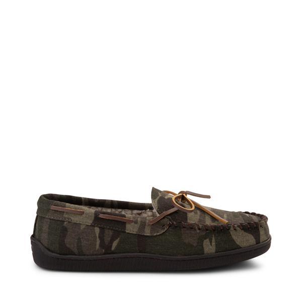 Mens Minnetonka Pile Lined Hardsole Slipper - Camo Product Image