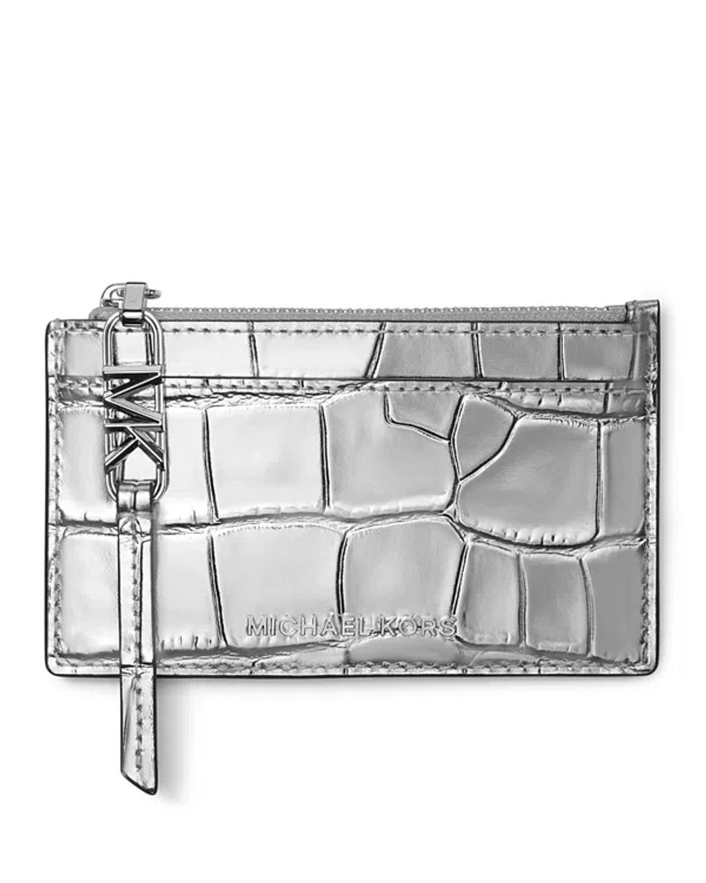 MICHAEL KORS Michael  Empire Small Zip Card Case In Silver Product Image