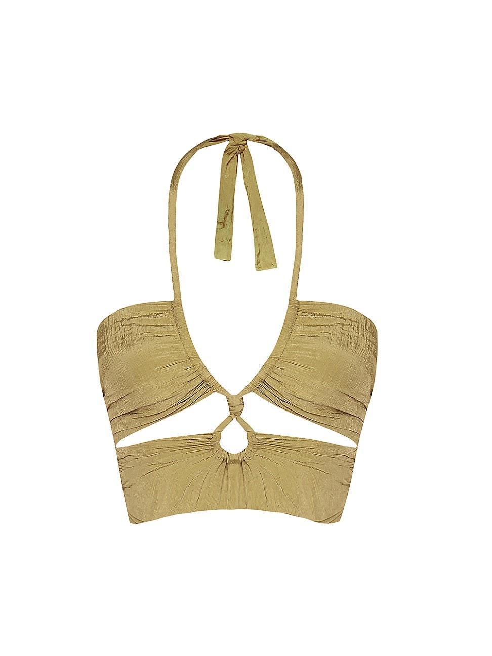 Womens Jules Strappy Cut-Out Halter Swim Top Product Image