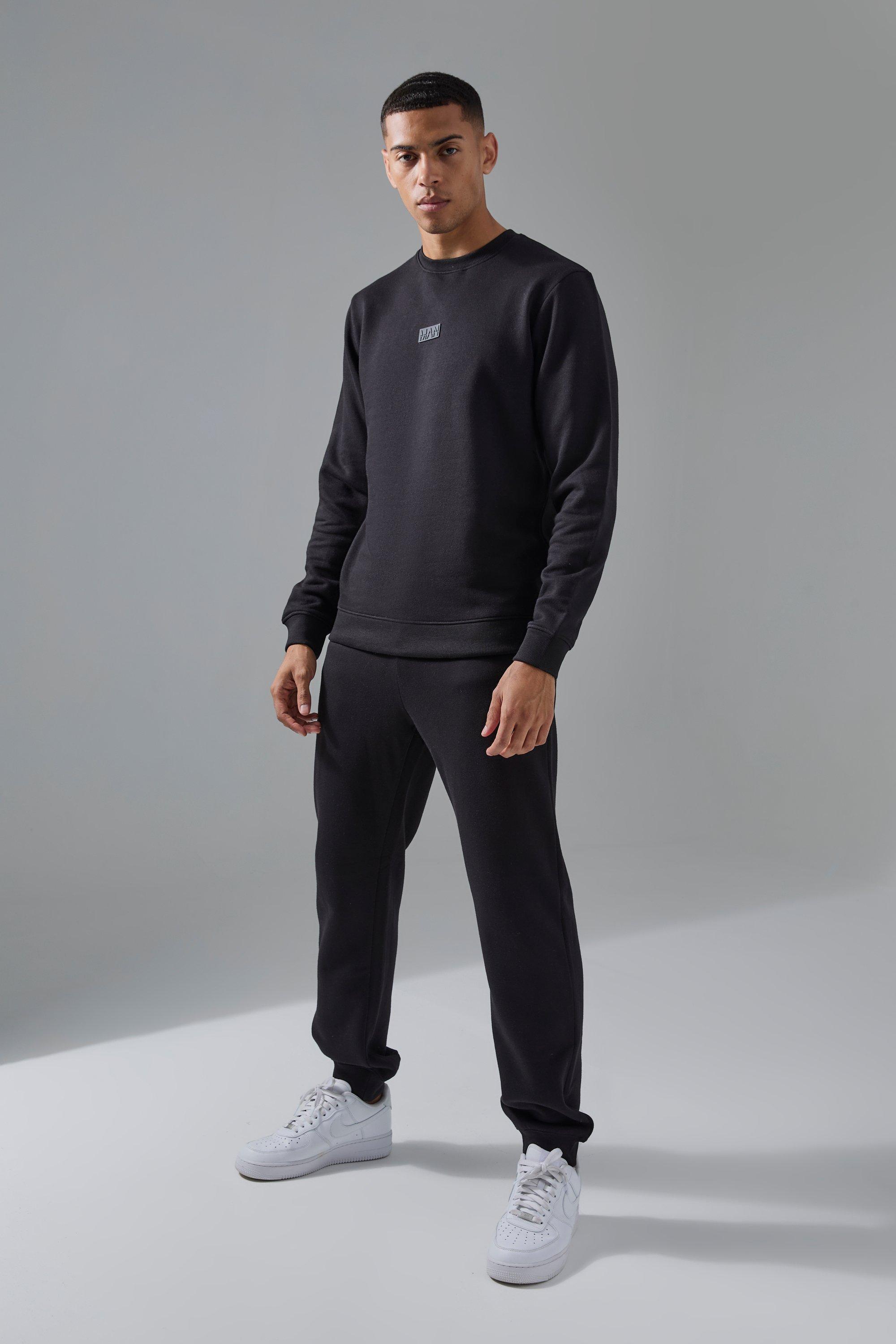 Man Active Sweatshirt & Sweatpants Tracksuit | boohooMAN USA Product Image