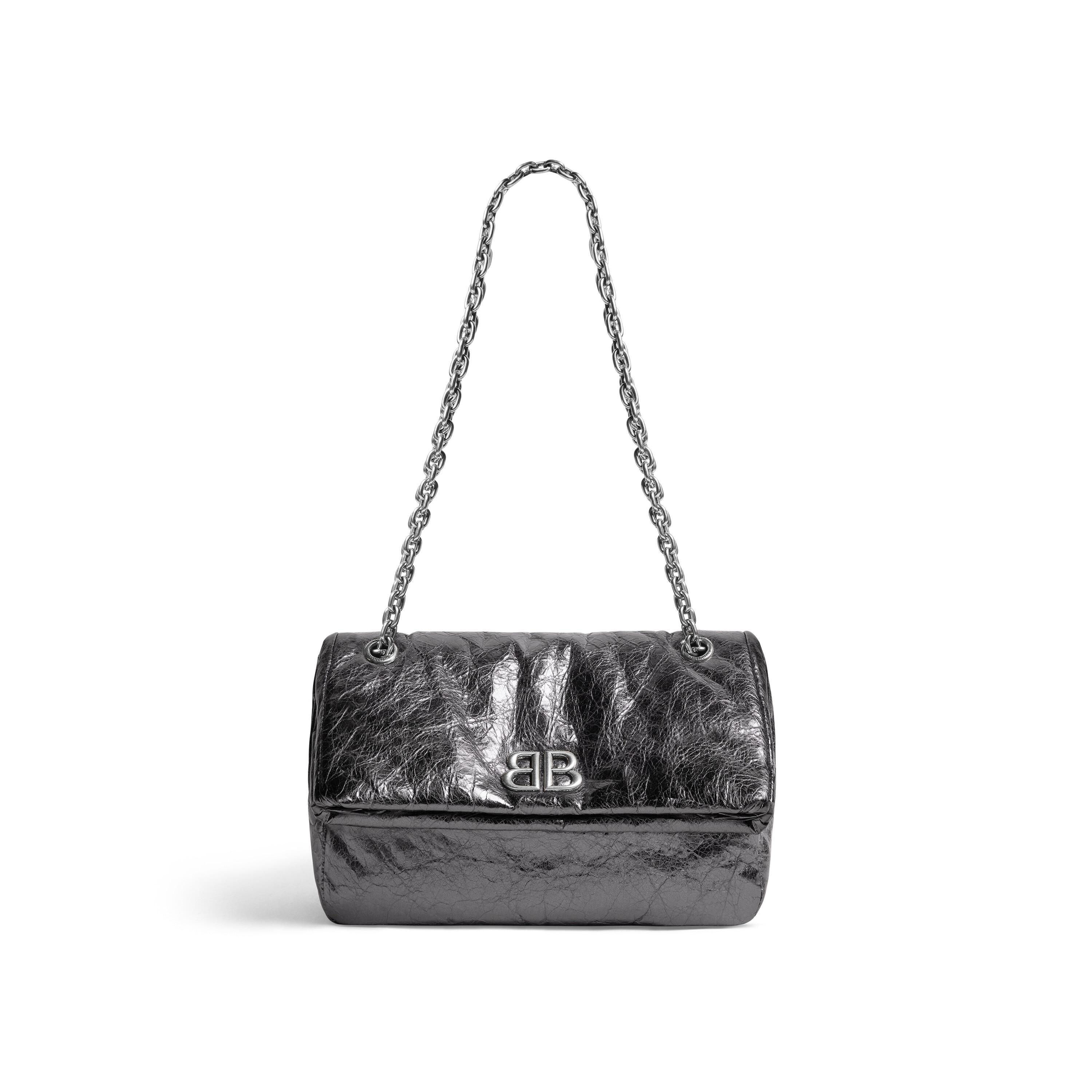 Women's Monaco Small Chain Bag Metallized in Dark Grey Product Image