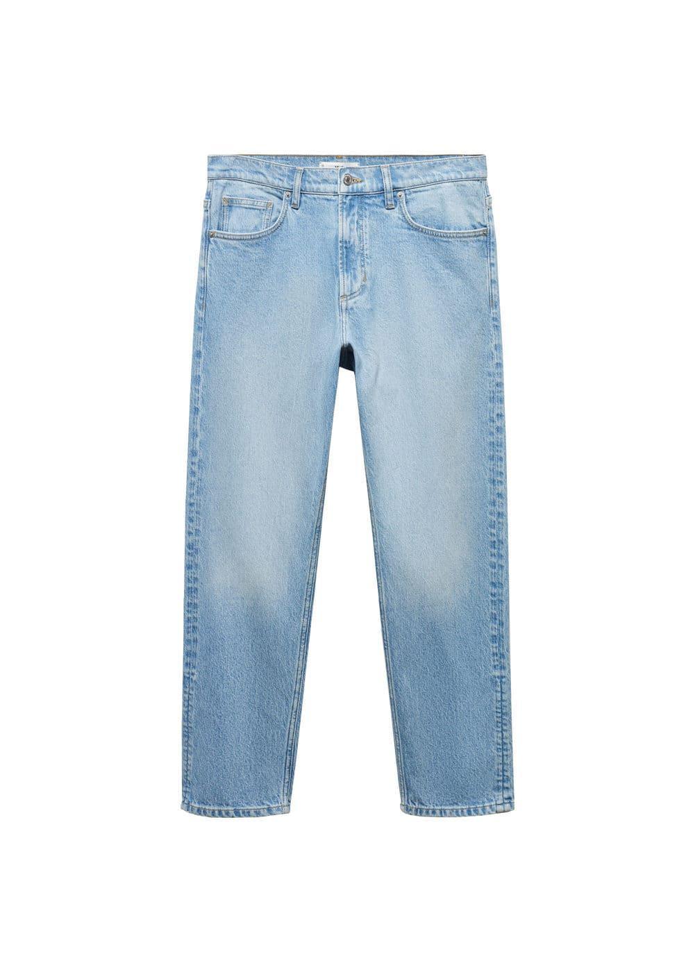 MANGO MAN - Ben tapered cropped jeans light blueMen Product Image