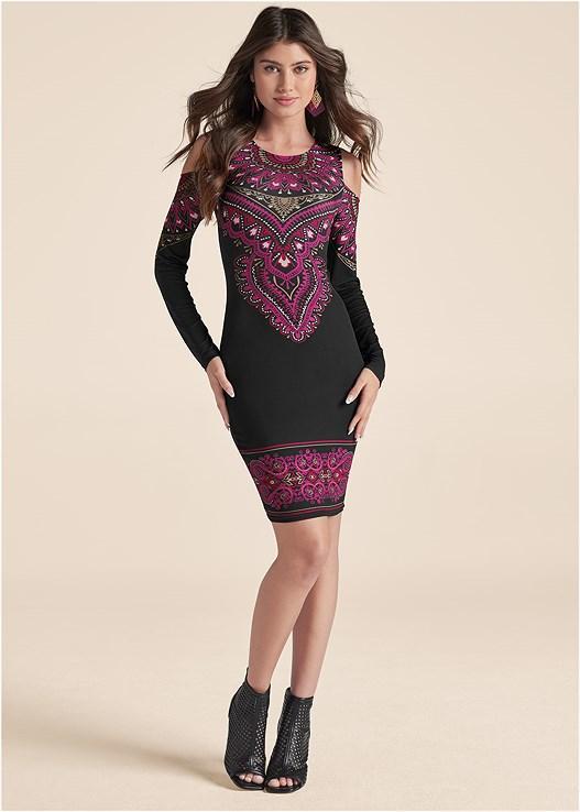 Paisley Cold-Shoulder Dress Product Image