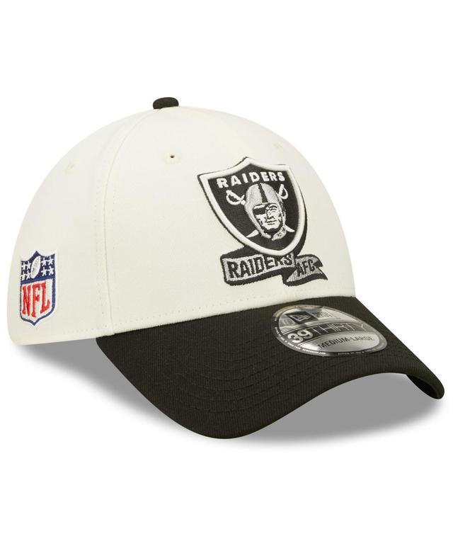 Mens New Era Cream Las Vegas Raiders 2022 Sideline 39THIRTY 2-Tone Flex Hat - Cream Product Image