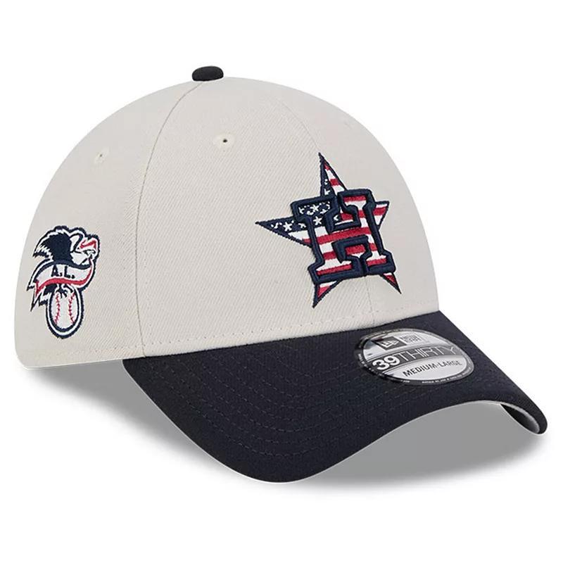 Mens New Era Khaki/Black Houston Astros 2024 Fourth of July 39THIRTY Flex Hat Product Image