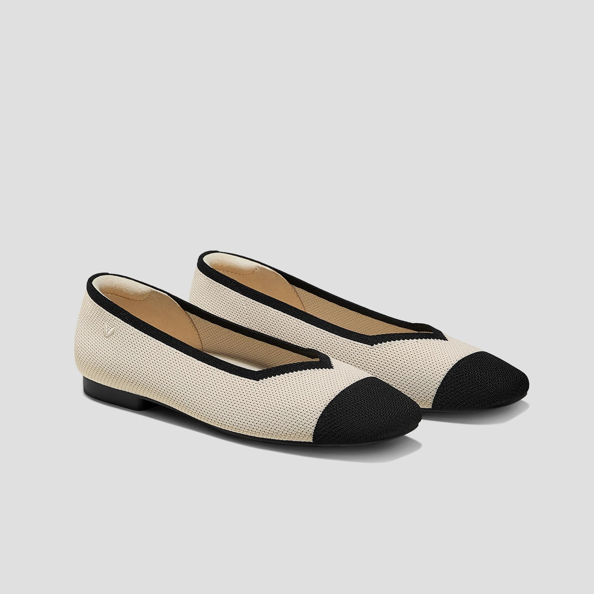 Square-Toe V-Cut Flats (Margot 2.0) Product Image