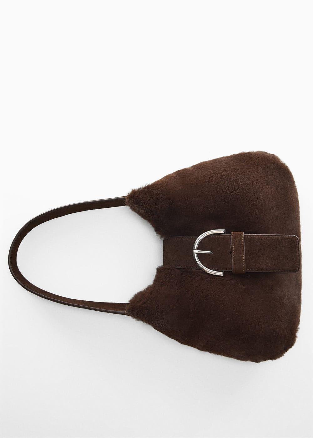 MANGO - Fur-effect shoulder bag - One size - Women Product Image