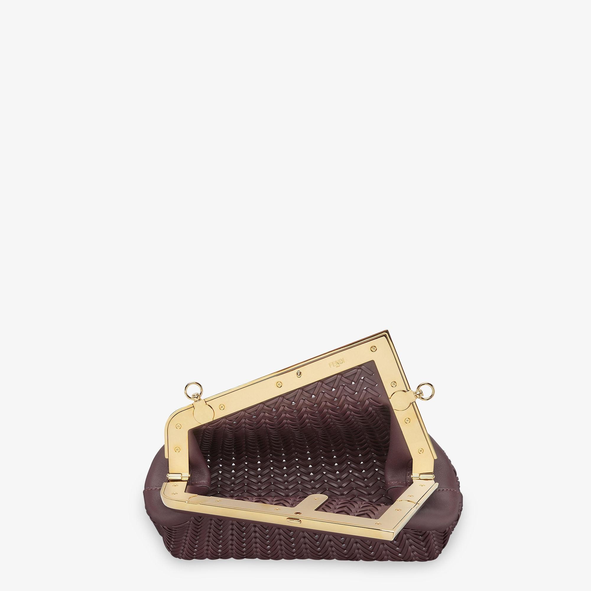 Fendi First SmallBurgundy braided leather bag Product Image