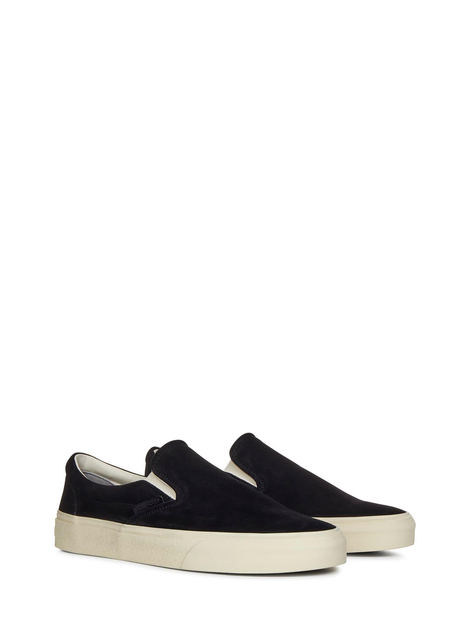 Suede Slip-on Sneakers In Black Product Image