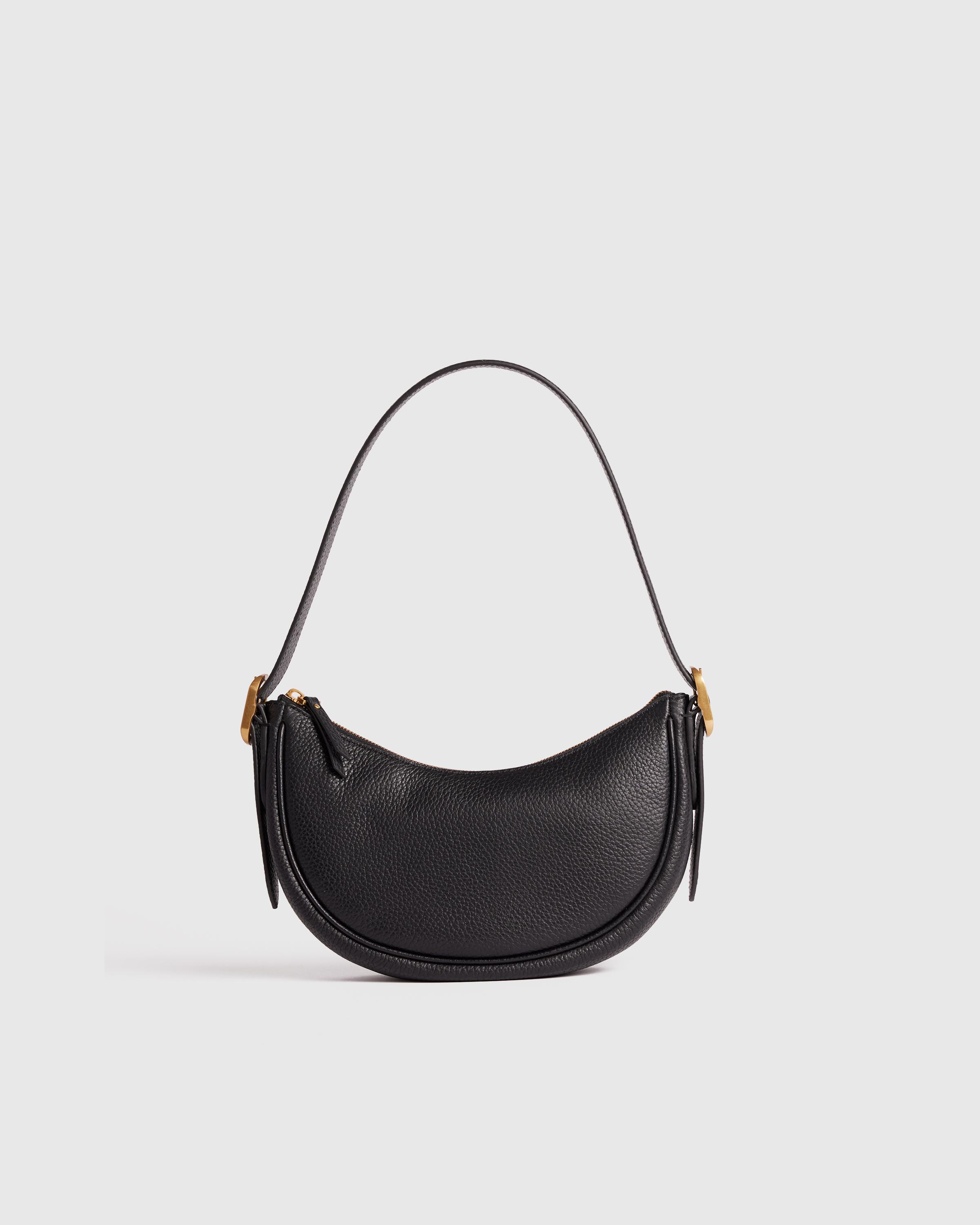 Italian Leather Mini Crescent Shoulder Bag Product Image