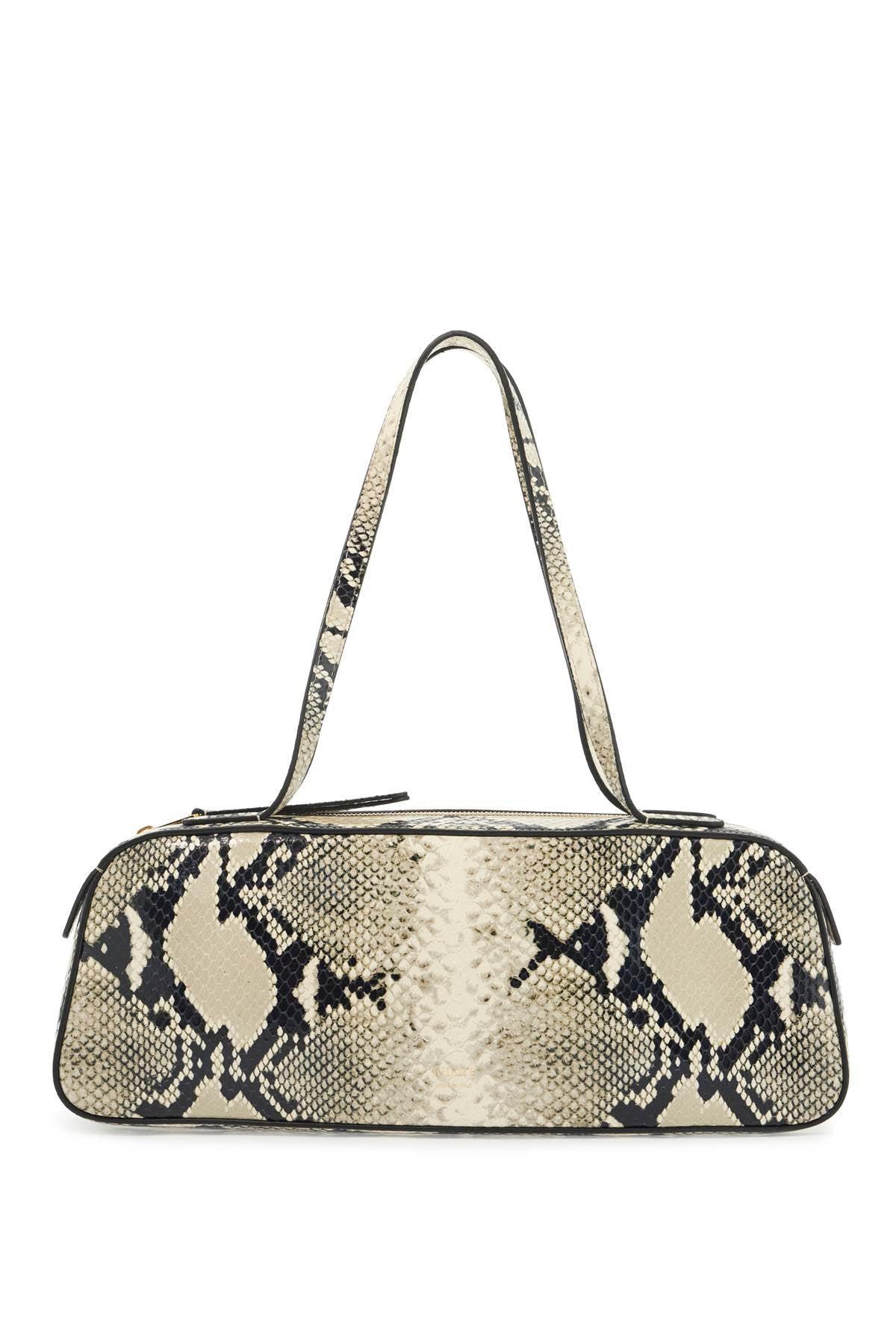 KHAITE Mini Python Relief Leather Handbag In Beige Product Image