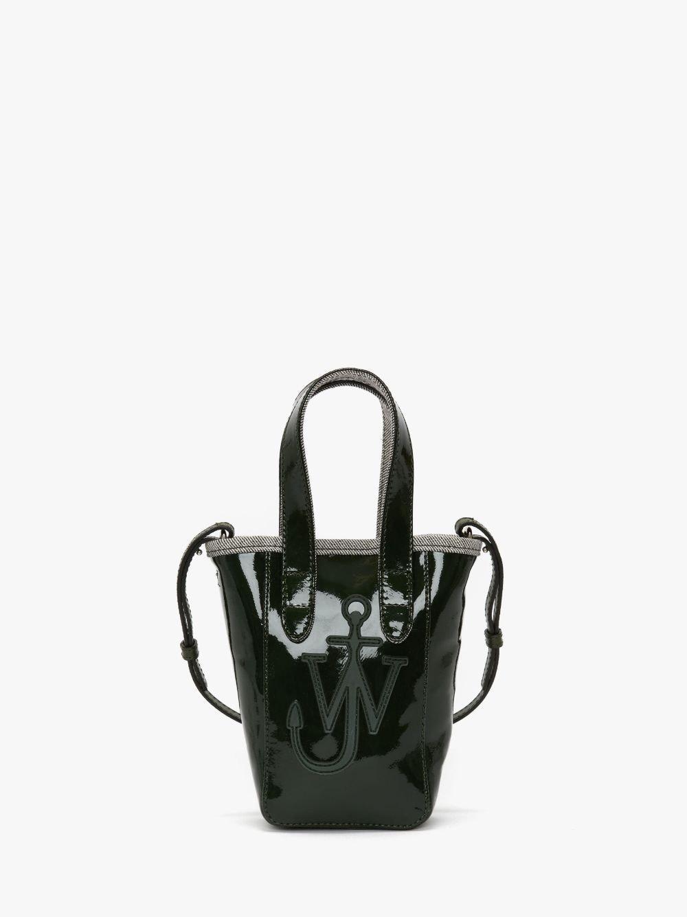 MINI BELT TOTE - MINI COATED DENIM TOTE BAG in green | JW Anderson US  Product Image