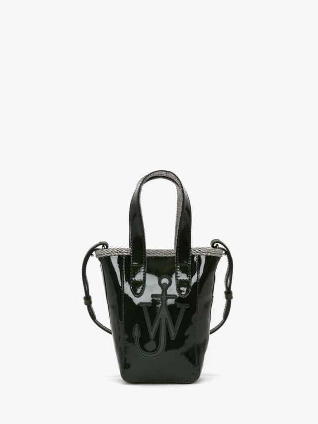 MINI BELT TOTE - MINI COATED DENIM TOTE BAG in green | JW Anderson US  Product Image