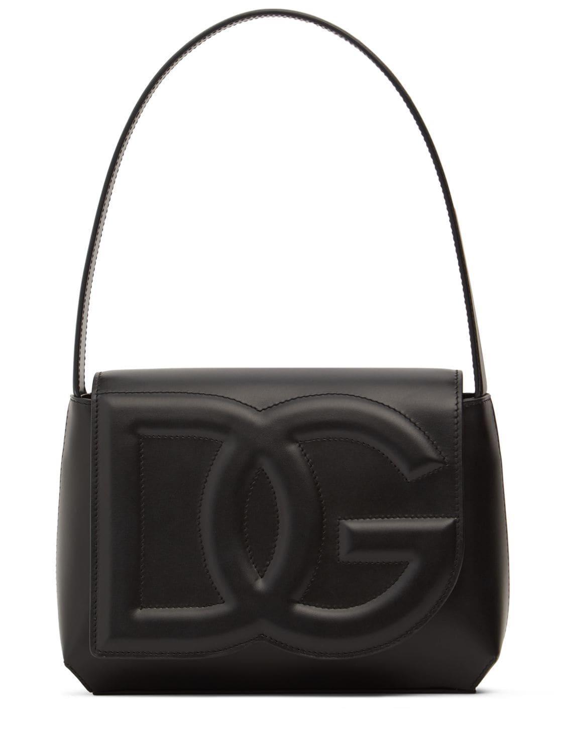 Logo-embossed Leather Shoulder Bag In Black Product Image