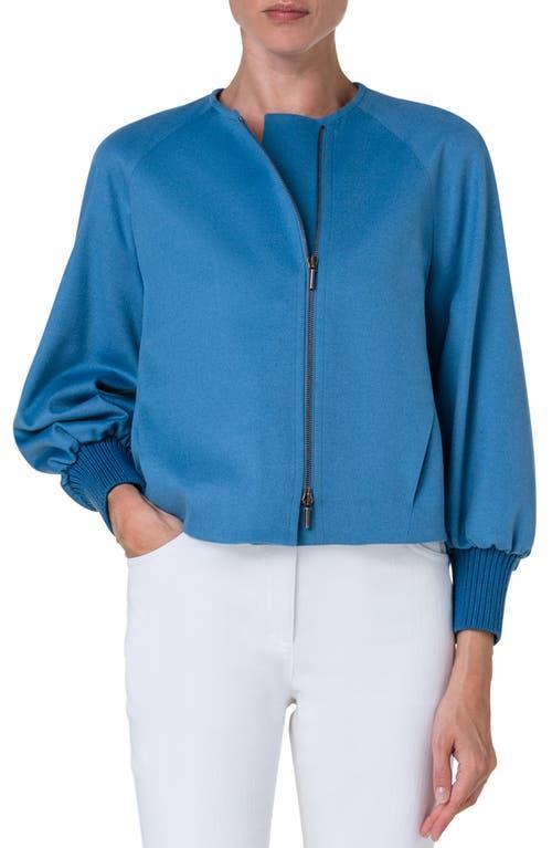 Womens Wool-Blend Crop Bomber Jacket Product Image