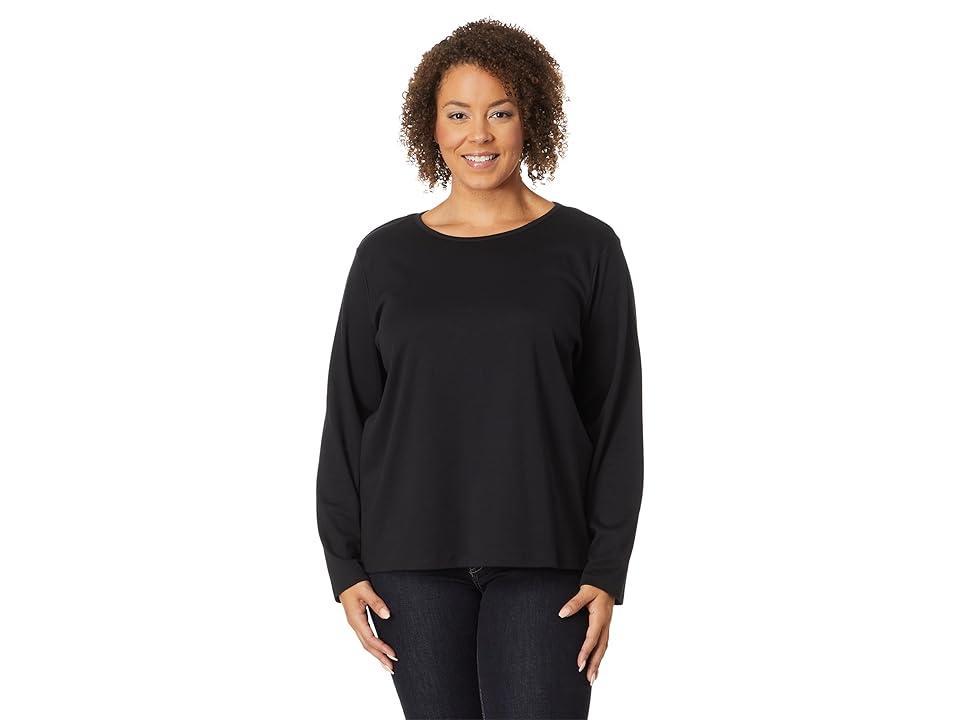 L.L.Bean Petite Pima Crew Neck Long Sleeve Women's Clothing Product Image