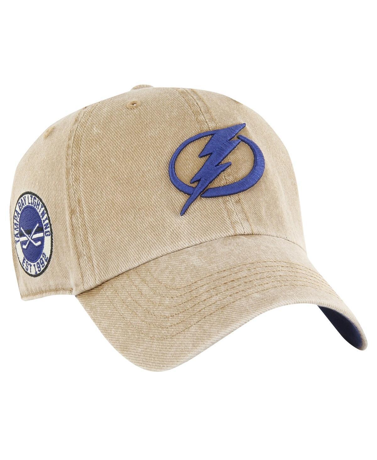 Mens 47 Khaki Tampa Bay Lightning Earldor Clean Up Adjustable Hat Product Image