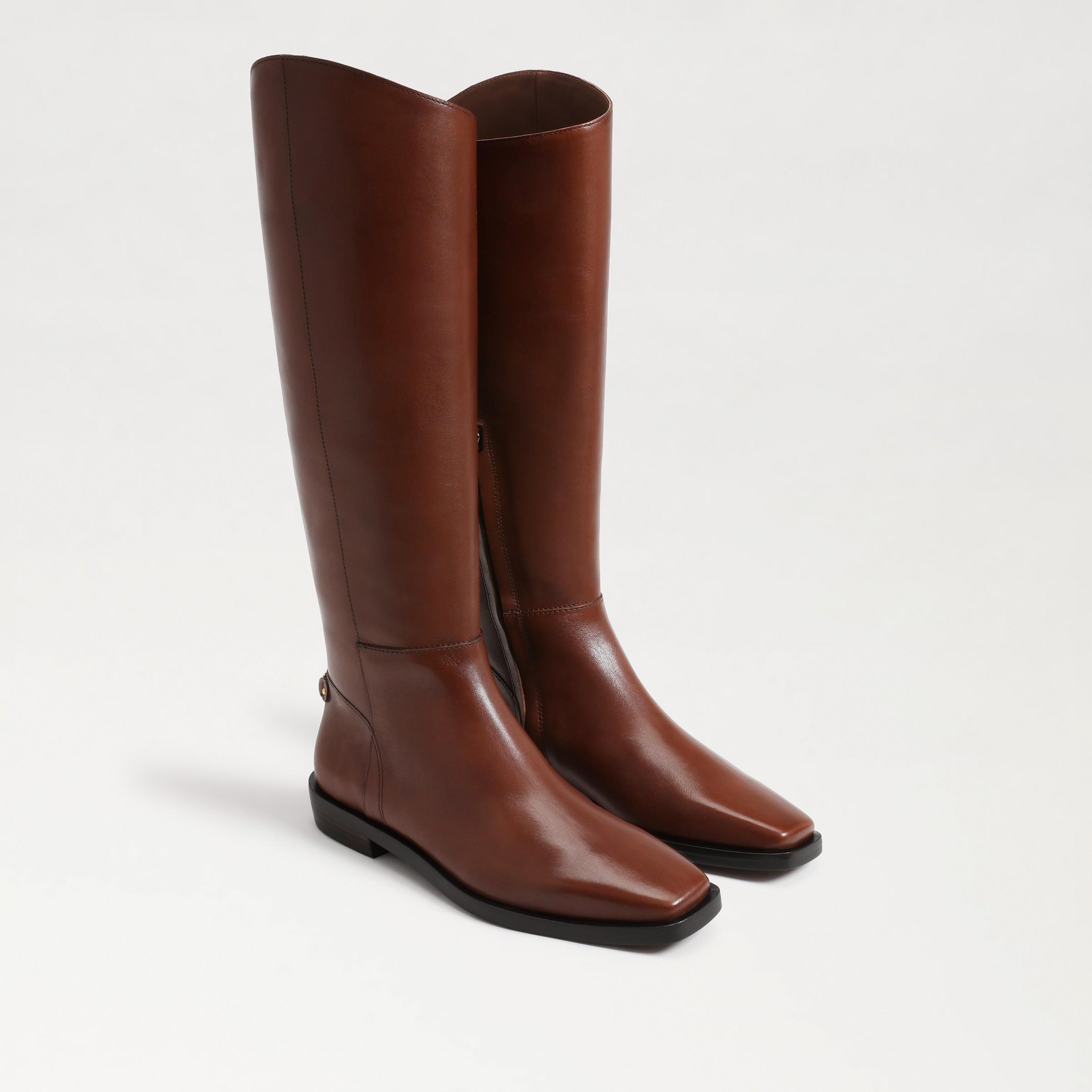 Sam Edelman Cesar Wide Calf Riding Boot Burnt Brandy Leather Product Image