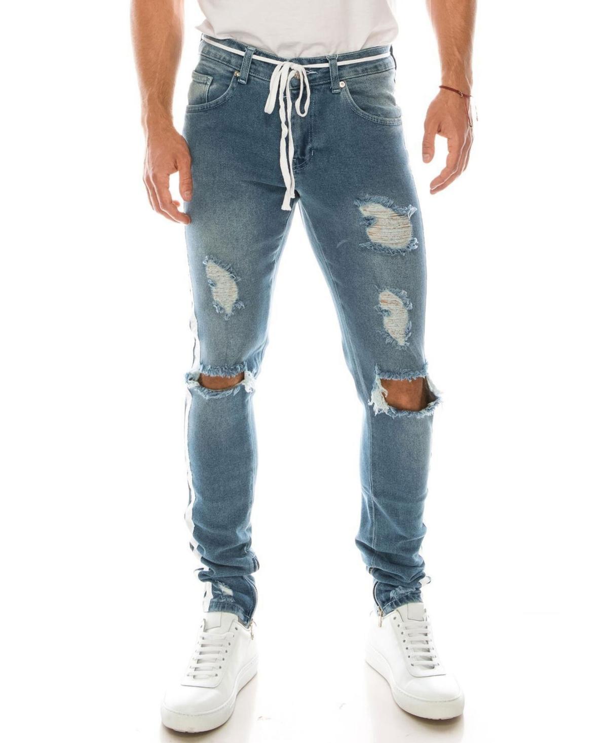 Mens Modern Skinny Fit Distressed Track Jeans Product Image