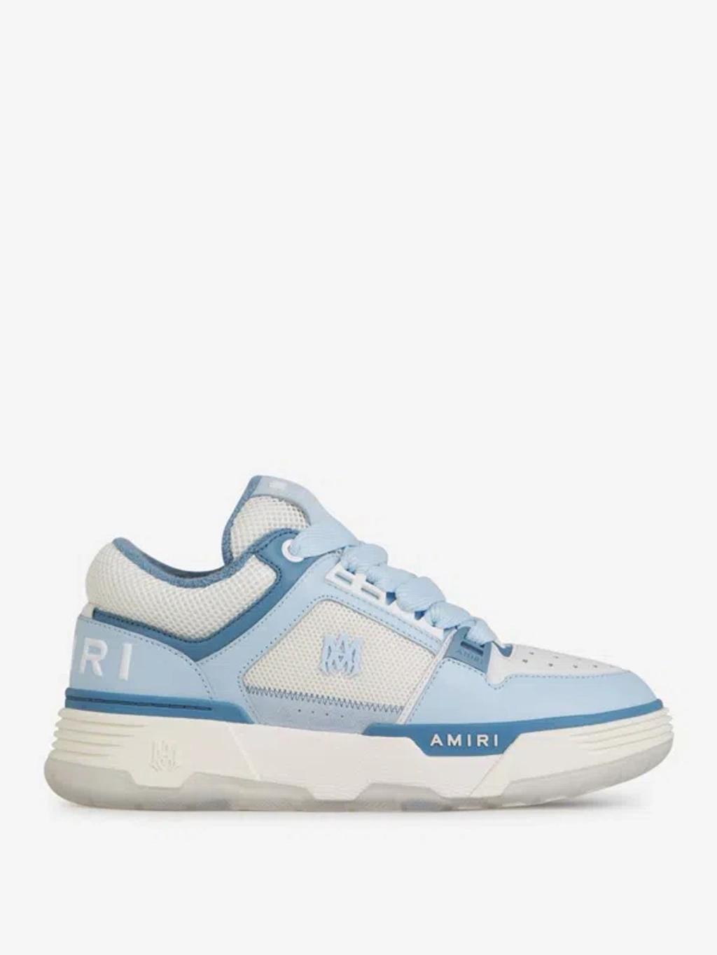 AMIRI Ma-1 Panelled Leather Sneakers In Alabaster Blue Product Image