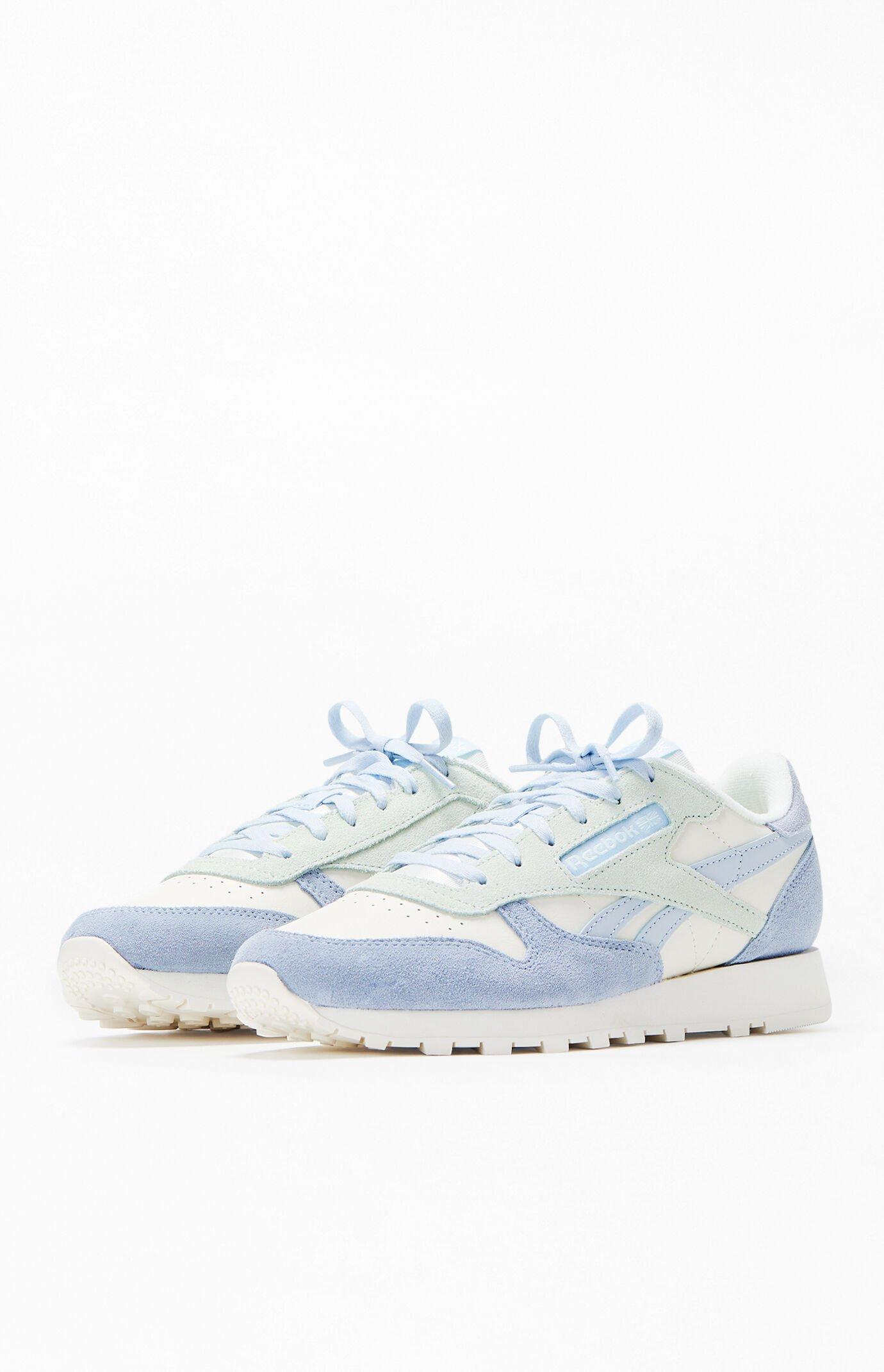 Womens Reebok Classic Leather Athletic Shoe - Chalk / Pale Blue / Vintage Blue Product Image