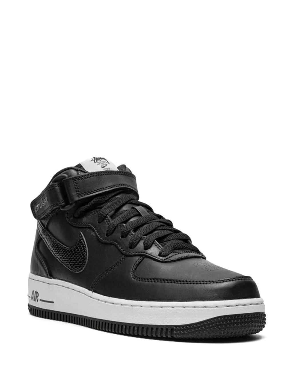 X Stussy Air Force 1 Mid Sneakers In Black Product Image