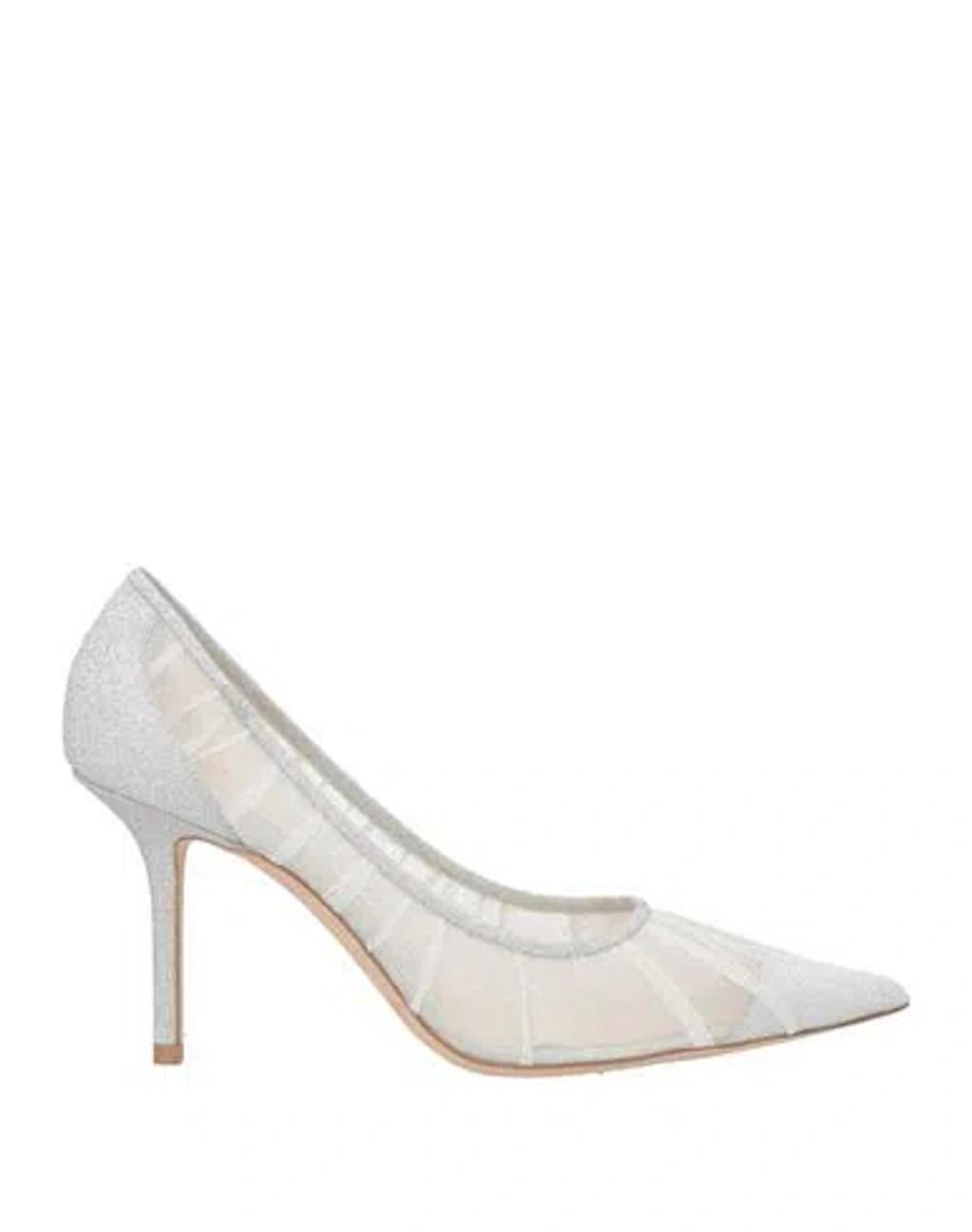 JIMMY CHOO Woman Pumps Silver Size 8 Textile Fibers In White Product Image