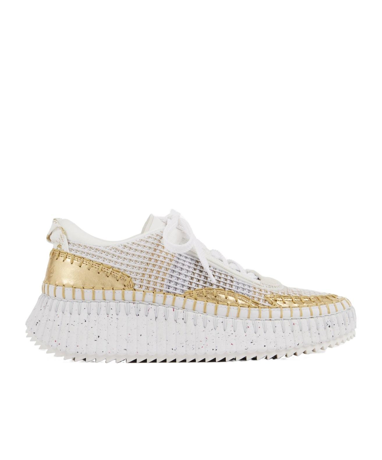 CHLOÉ Nama Mesh And Leather Platform Low-top Sneakers In Multicolor Product Image