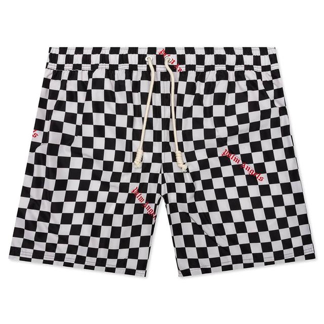 Damier Print Swimshort - Black/Red Male Product Image