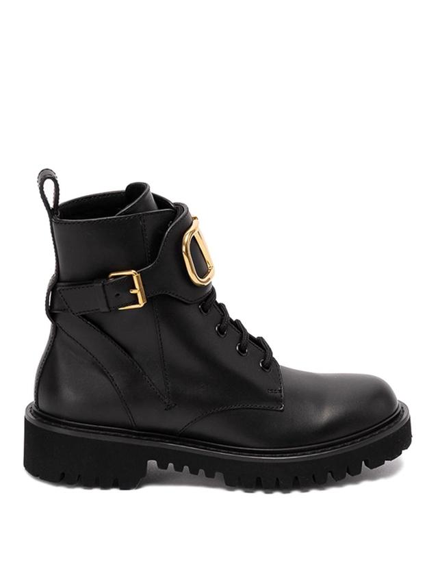 `vlogo Signature` Leather Boots In Nero Product Image