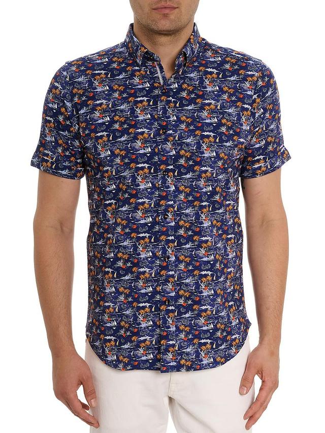 Mens Lyndon Graphic Button-Front Shirt Product Image