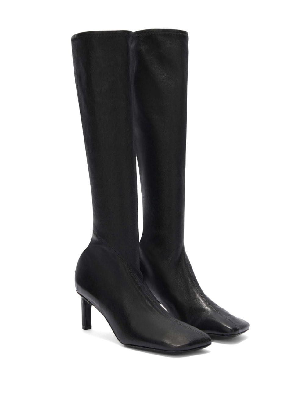 70mm Leather Knee Boots In Black Product Image