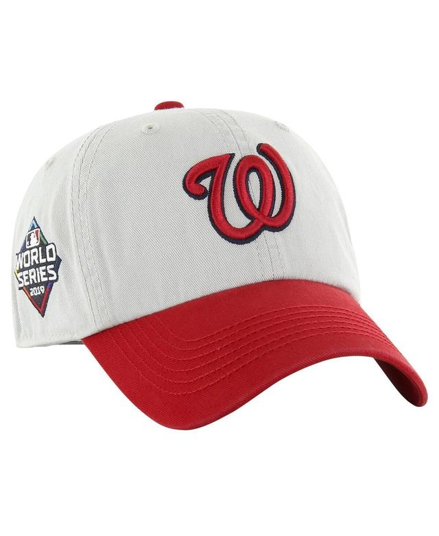 47 Brand Mens Gray Washington Nationals Sure Shot Classic Franchise Fitted Hat - Gray, Red Product Image