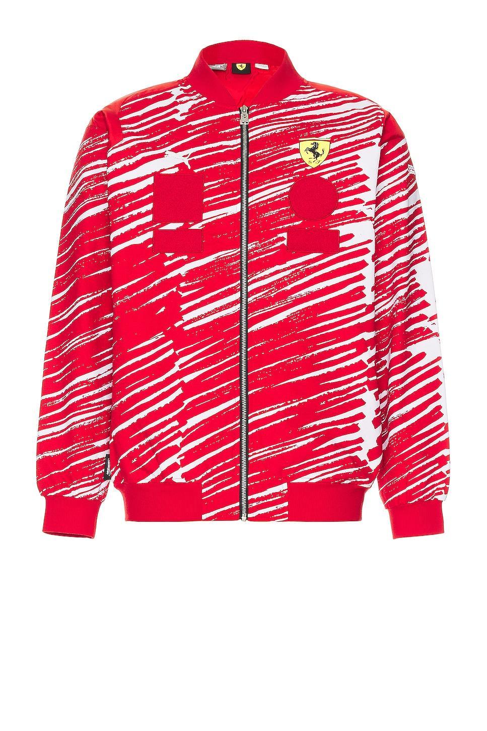 Puma Select Ferrari x Joshua Vides Race Jacket Red. (also in L, XL/1X). Product Image