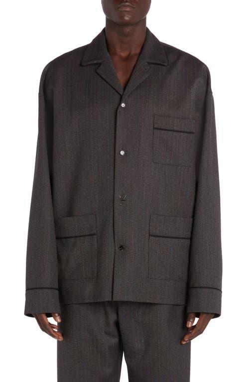 Bottega Veneta Pinstripe Chevron Wool Jacket Product Image