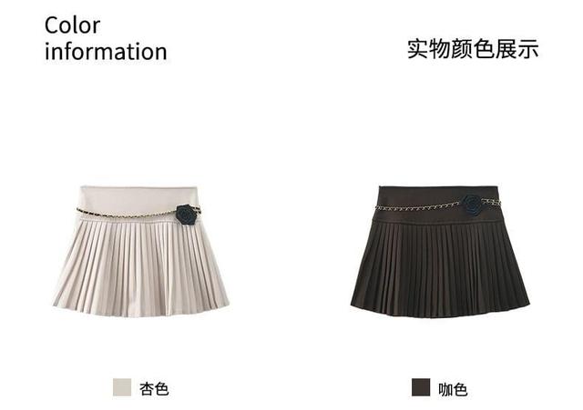 High Waist Plain Mini A-Line Pleated Skirt Product Image