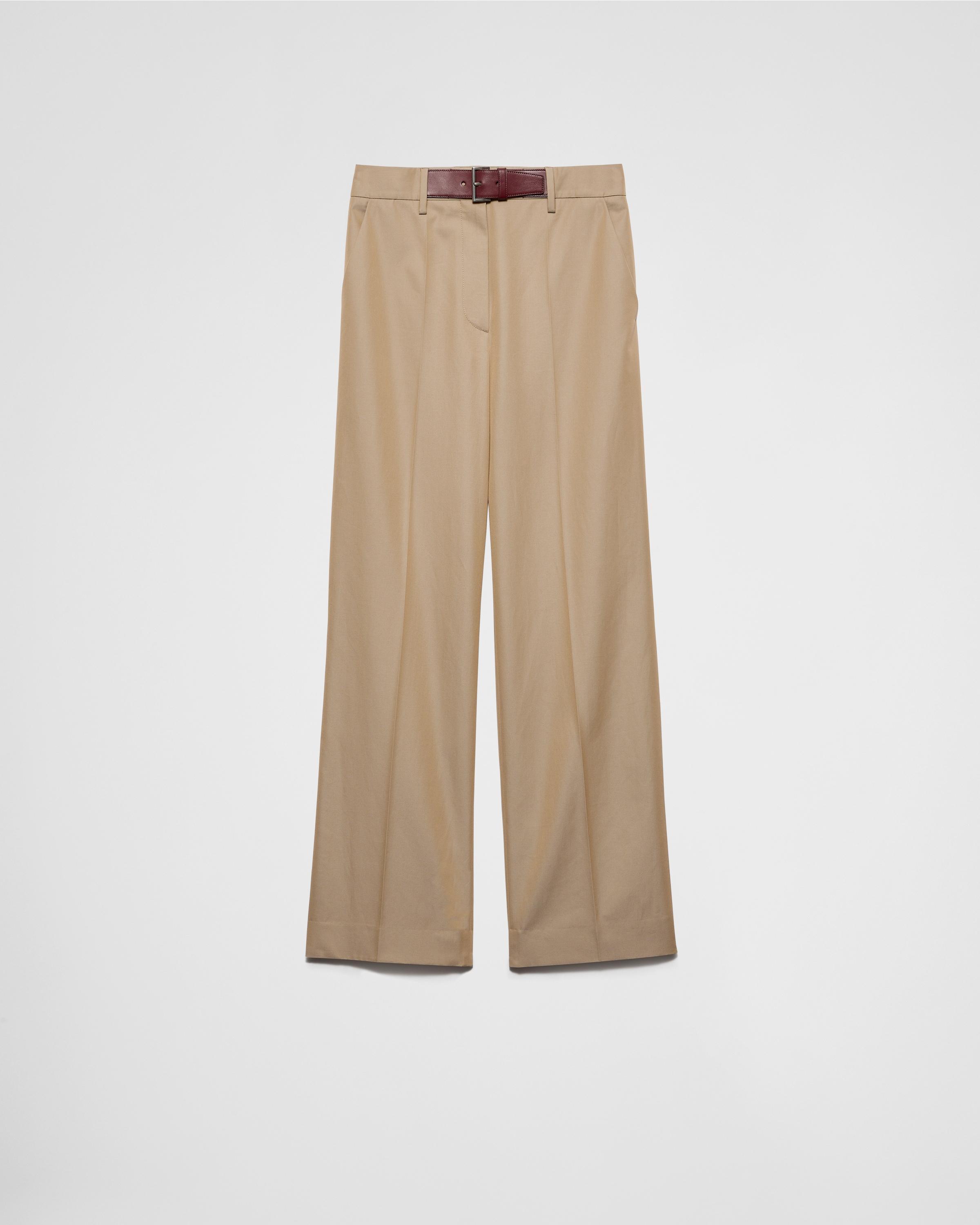 Twill pants with leather belt Product Image