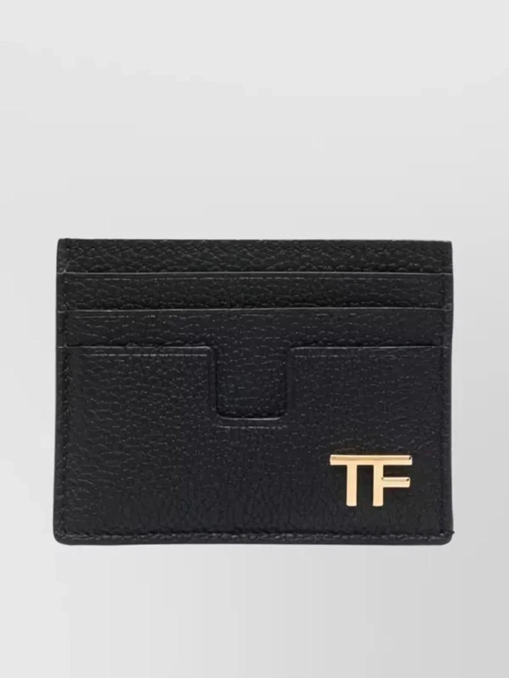 Logo-plaque Leather Cardholder In Black Product Image