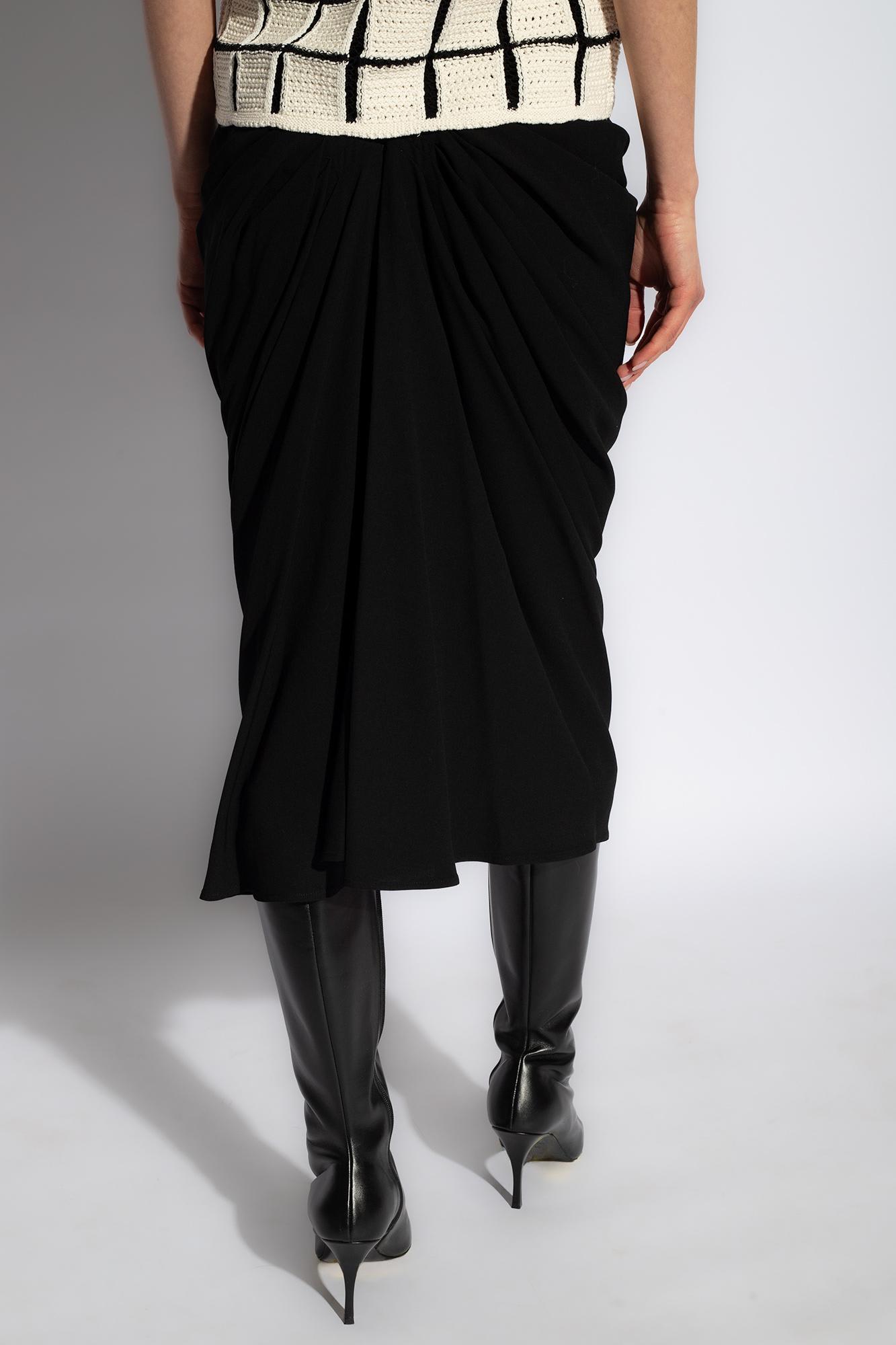 Ruched Detailed Midi Skirt In Black Product Image