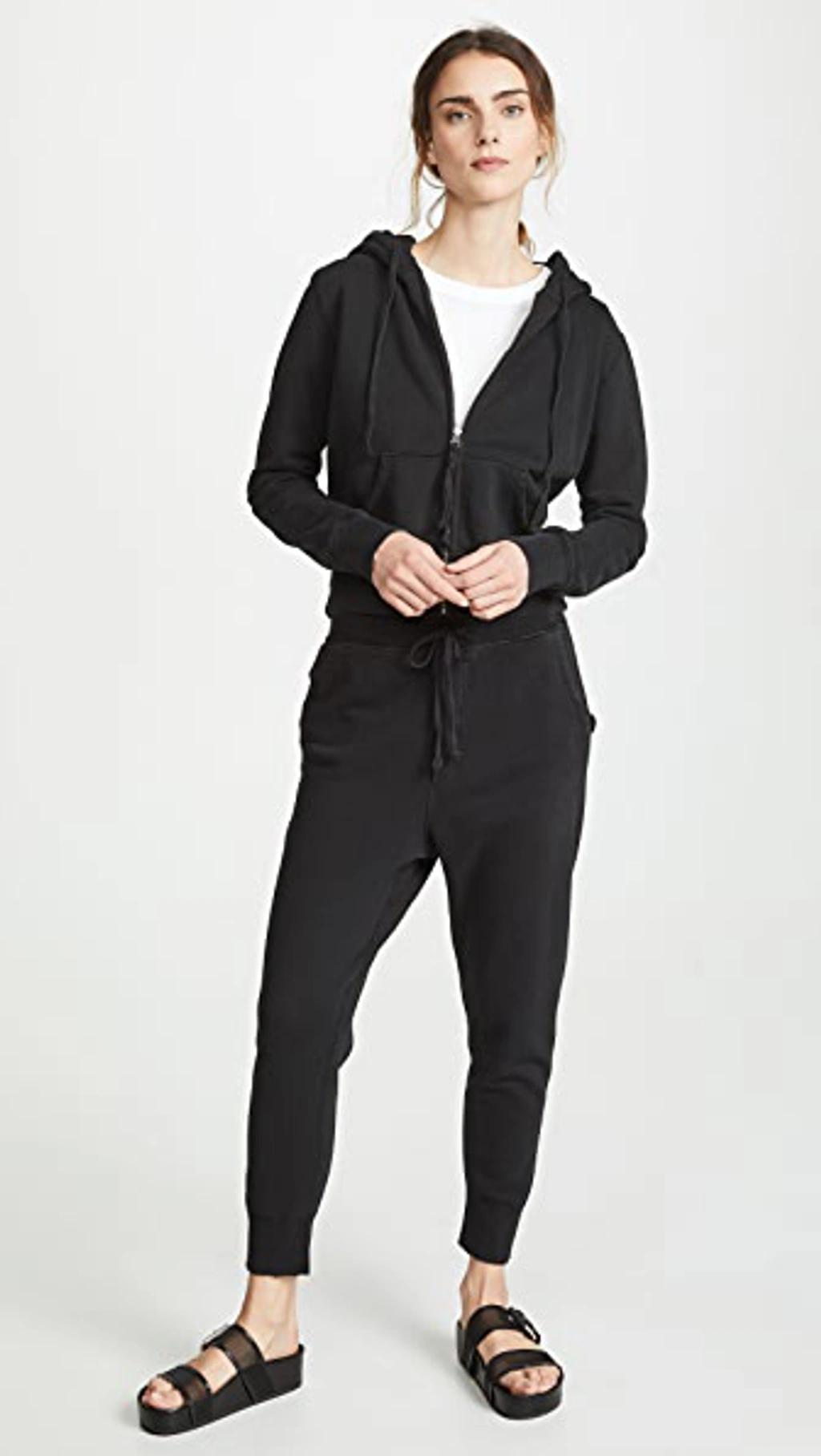 NILI LOTAN Nolan Cropped Cotton-jersey Track Pants In Black Product Image